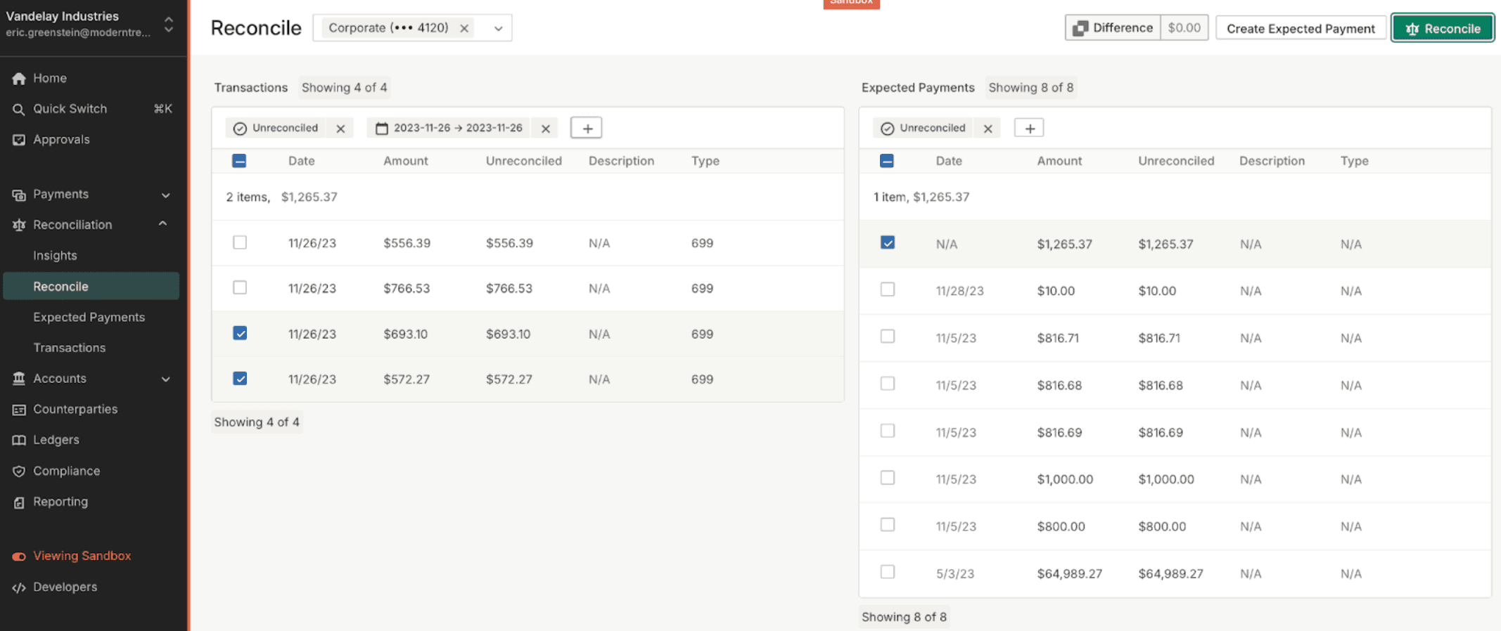 Many To One Reconciliation