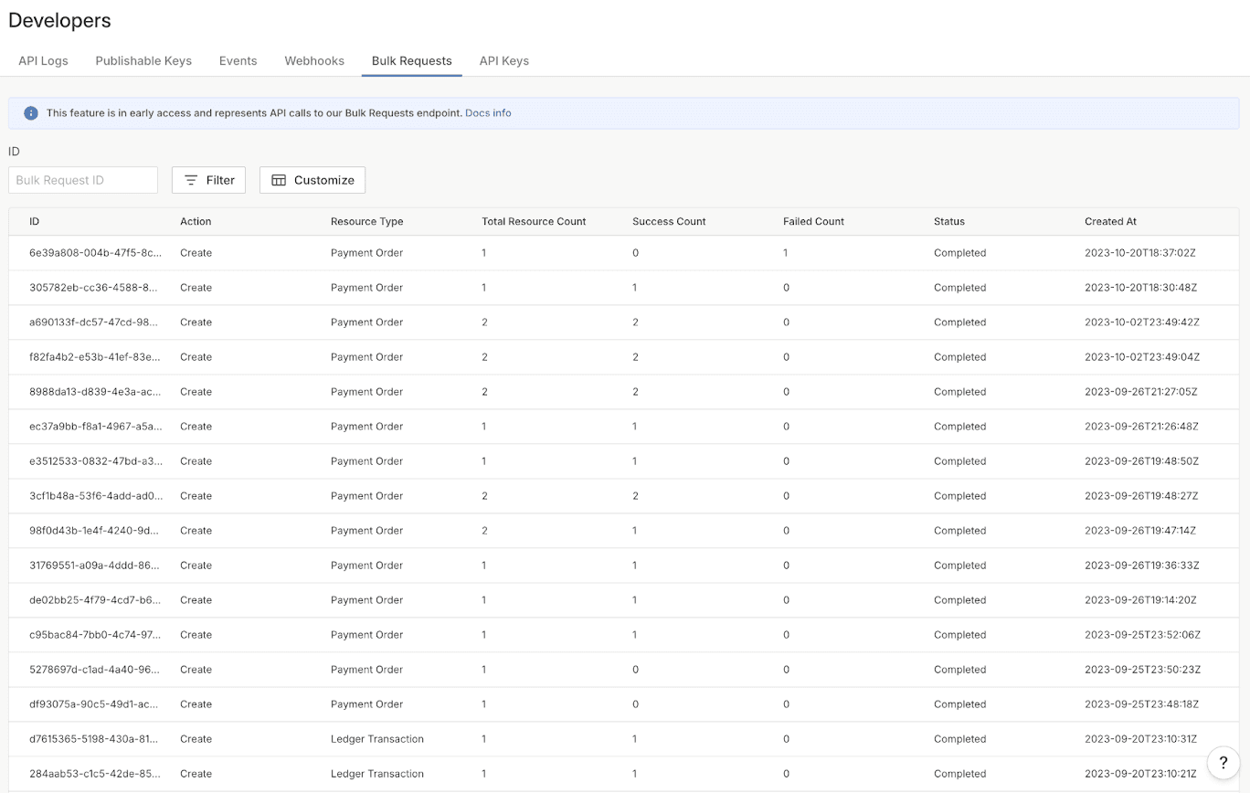 Bulk API Calls